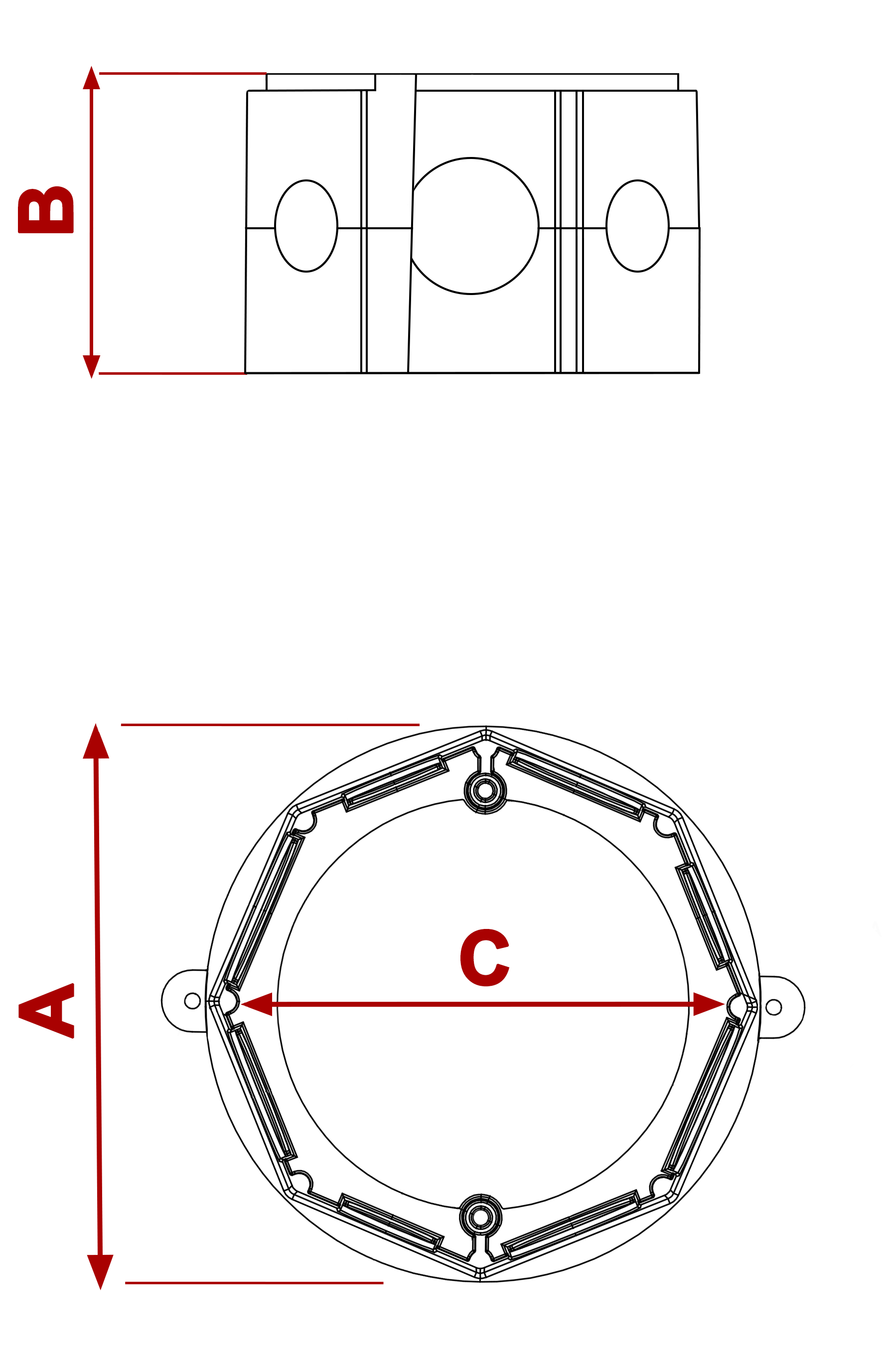 Technical drawing. CAD. Model CXJ OCT 3x3".
